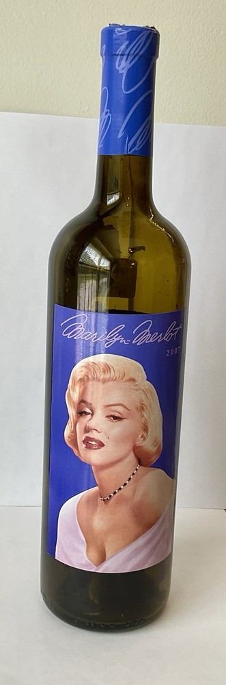Empty MARILYN Merlot 2007 Unwashed Wine 750ml Bottle without the cork.