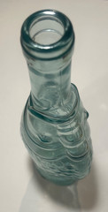 Vintage 13 1/4” Fish Shaped Clear Glass blue / green Wine Bottle Italian.