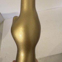 Metallic Gold Happy Cat Mosel Reisling Rheinhessen Germany Wine Bottle 13” Tall