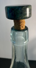 Vintage Glass Italian Chianti Wine Bottle, Demijohn Shaped, Cork Made to Fit