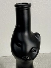 Black Cat Wine Bottle Vase Empty 13 Inches Tall 2011 Mosel Riesling Germany