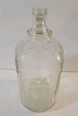 Antique Ball Wine 1920s Art Deco Style Two Fingered Handle Glass 1 Gallon Grapes