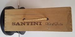 Santini Vint d&rsquo; Italia Soave Gift Wooden Box EMPTY Display Piece Rope Handle