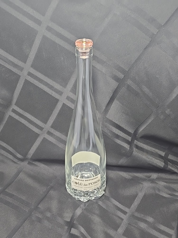 🌹Cote Des Roses WINE BOTTLE Rose Bottom/Pink Glass Stopper COLLECTIBLE EMPTY