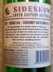 Wine Bottle..Sideshow Puppetmaster, Shiraz & Cabernet Sauvignon..Australia 2017