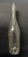 Vintage French Modele Depose Long Necked Glass Bottle – Floral Design