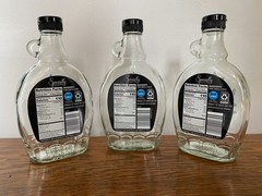Lot of 3 Maple Syrup Bottles /Jugs w/ Loop Handles & Plastic Caps 12.5 oz/375mL