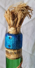 Vintage 35&Prime; Italian Chianti Twisted Embossed Green Glass Wine Bottle Decanter