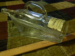 LONDON White Dinner Wine [Ontario Canada] GLASS BOTTLE Decanter w/ Paper Label