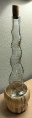Vintage EMPTY Bottaro Embossed spiral glass red wine bottle decanter decor Italy