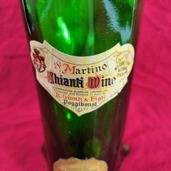 Vintage 1967 Penguin Wine Bottle Empty S. Martino Chianti Wine Glass Portland OR