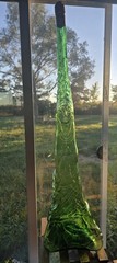 VTG 32&Prime; GREEN GLASS CHIANTI ITALY BOTTLE KNEELING WOMAN
