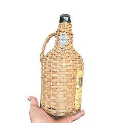 Vintage Dalva’s Port Basket Bottle Wine Portugal Wicker Wrapped Empty Glass
