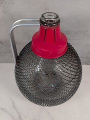 Dame Jeanne Verac La Bridoire SGDG French Demijohn Mesh Covered Wine Bottle