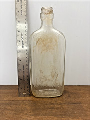 Vtg Wine Bottle Clear Embossed Grape Vine 4/5 Pint 1055 8.5 Inch Tall