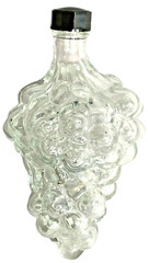 Lot/2 Clear Glass Bottle Grape Cluster Bunch Shaped Wine Decanters Length 6.5&Prime;