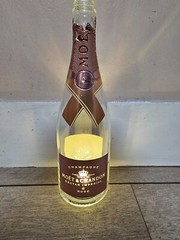 1 Empty Moet Chandon luminous ligth up Champagne Imperial 750 ML Gold Bottle ,