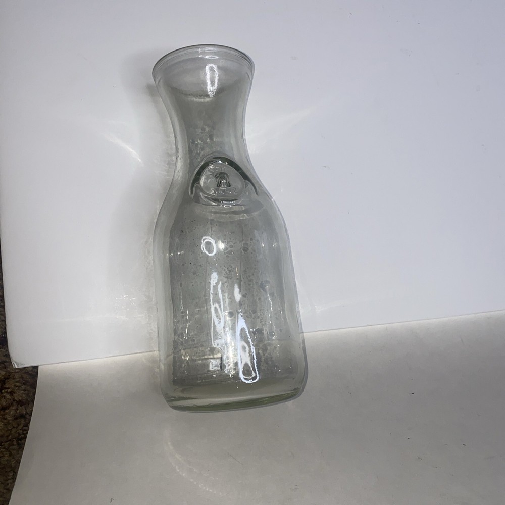 Vintage Paul Masson 9 3/4 Clear Glass Wine Carafe Since 1852 Decanter Pitcher