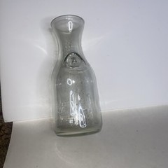 Vintage Paul Masson 9 3/4 Clear Glass Wine Carafe Since 1852 Decanter Pitcher
