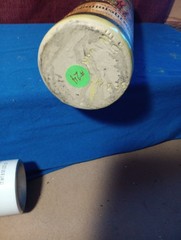 Item # 24 Stoneware Vintage Wine Bottle Pale Yellow
