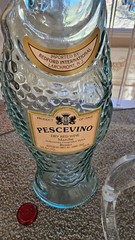 Fish Shaped Italian Wine Empty Bottle 13&Prime; Pescevino VTG Glass Sculpture Nautical