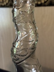 Empty Bottaro Spiral Glass Wine Bottle Italy 15.5” With Raffia wrap