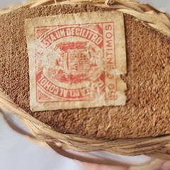 Vintage Aromas del Montserrat Wicker Wrapped Empty Bottle Spain 4.5&Prime;