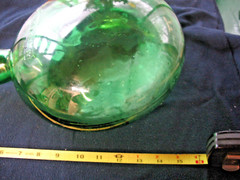 BOLLA BREVETTATA GREEN GLASS WINE BOTTLE 15 » X 10 » X5 » CAPACITY 4 LITERS