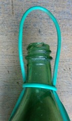 Miniature Wrapped Wine Bottle 3⅜ » Tall Green Plastic 1¾ » Diameter