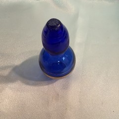 Vintage Cobalt Blue Glass Wine Cork 4 Inches Tall