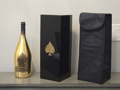 EMPTY ACE OF SPADES GOLD (ARMAND DE BRIGNAC) 1.5 L MAGNUM BOTTLE W/ CASE + COVER
