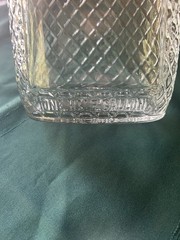 Vintage Wine Bottle Jug Clear Glass Embossed Design One-half Gallon