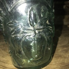 Clear Green Tint Wine Bottle With Embossed Fruit- Canada