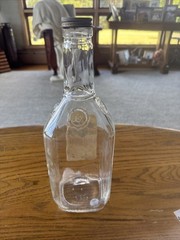 Vtg Manischewitz Half Gallon Clear Glass Sweet Grape Wine Bottle-Original Cap