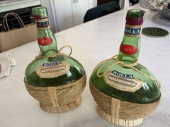 Vintage 1972 And 1973Bolla Bardolino Verona Italy Green Glass Wine Bottle Glass