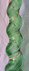 Vintage 35&Prime; Italian Chianti Twisted Embossed Green Glass Wine Bottle Decanter