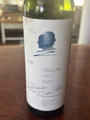 Opus One 1998 Napa Valley Bordeaux Blend Red Empty Bottle With Cork.