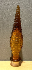 Vintage 22&Prime; MCM 1960s Italy Rossini Empoli Amber Hobnail Genie Decanter Bottle 1