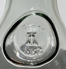2 Vtg Embossed Paul Masson “Since 1852” Carafe Decanter Glass Wine/Milk Bottles.