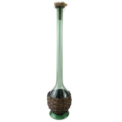 Vintage Demijohn Wine Bottle Carafe Decanter Green Glass Wicker Basket Wrap 20&Prime;
