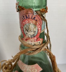 Lot of 2 Vintage Straw Wrapped Glass Wine Chianti Bottles ‘61 & ‘69 Bar Decor