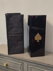 EMPTY ACE OF SPADES GOLD (ARMAND DE BRIGNAC) 1.5 L MAGNUM BOTTLE W/ CASE + COVER