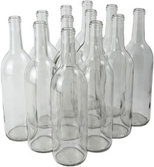– W5 Wine Bottles, Bordeaux Liquor, Green and Clear, 750 Ml Empty