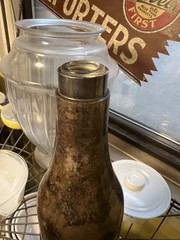 Antique Silver Plated & Glass Wine Bottle