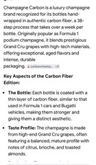 3 Bottle Set: 1 Luminous Bugatti Carbon Champagne, 1 Carbon Brut, & Carbon rosé