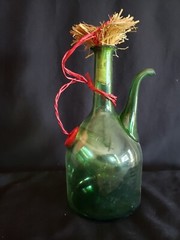 Vintage Old World Hand Blown Italian Wine Bottle Ice Chamber Pocket