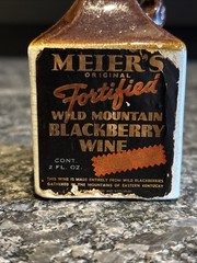 Meier’s Square Stoneware 2 Oz Mini Jug BlackBerry Wine With Paper Label