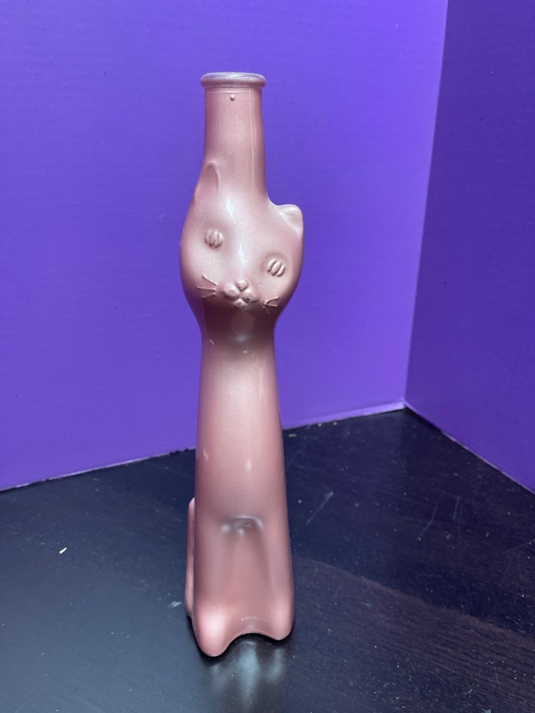 Happy Cat Moselland Pink Cat-Shaped Empty Wine Bottle 2017 German Riesling