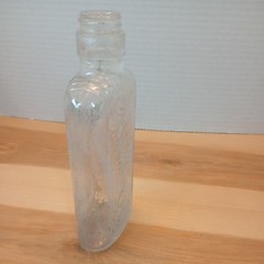 Vtg Wine Bottle 1/2 Pint Glass Leaves Emboss Grapes Owens Illinois Glass comp.