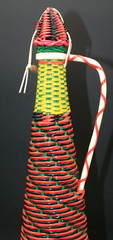MCM Viresa Plastic Scoubidou Woven Wicker Demijohn Wine Bottle with Handle